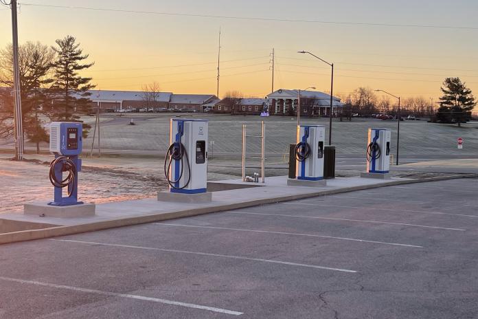 Fleming County School District’s electric school bus chargers.