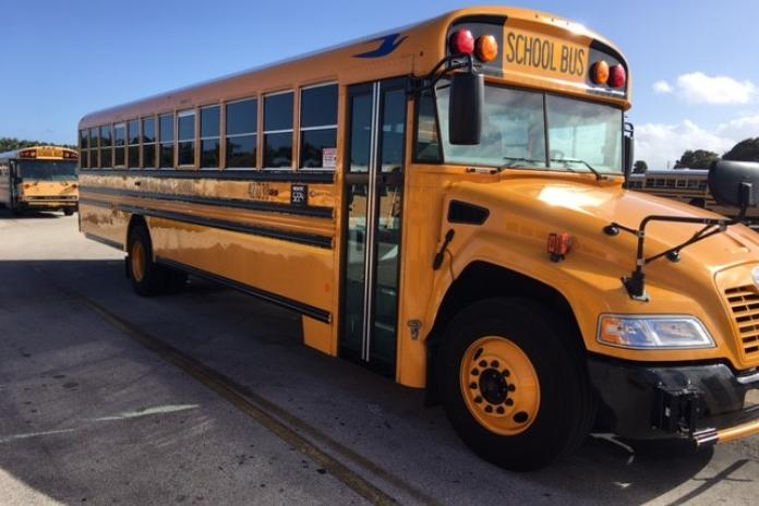 An electric school bus from Miami-Dade County Public Schools.