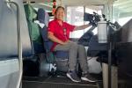 Margarita Villalobos in the SLCSD school bus.