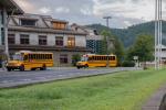 Electric school buses at Cherokee Central Schools.