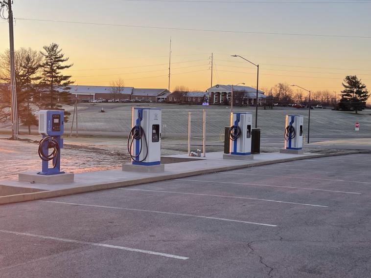 Fleming County School District’s electric school bus chargers.